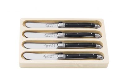 Laguiole Style de Vie Botermessen Zwart - 4 stuks