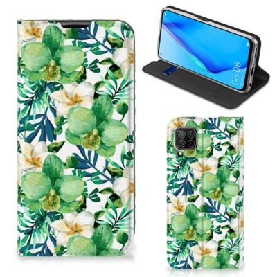 Huawei P40 Lite Smart Cover Orchidee Groen