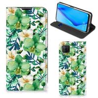 Huawei P40 Lite Smart Cover Orchidee Groen - thumbnail