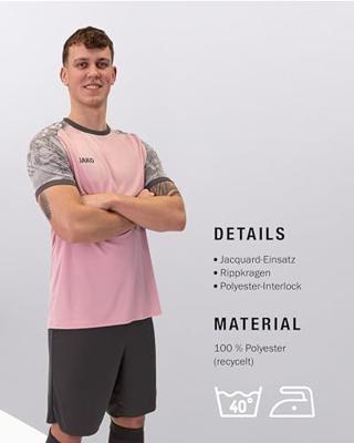 JAKO 4224 Shirt Iconic Km - Dusky Pink/Zachtgrijs/Antra Light - L