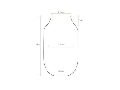 Pip Studio Vaas Metaal Ovaal Middenblauw 30cm