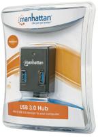 Manhattan Manhattan USB-A 4-Port Hub, 4x USB-A Ports, 5 Gbps (USB 3.2 Gen1 aka USB 3.0) 162296 USB-hub 4 poorten USB-A USB 3.0 5 GBit/s Zwart - thumbnail