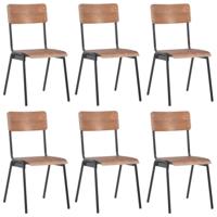 Eetkamerstoelen 6 st multiplex bruin - thumbnail