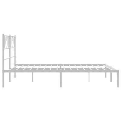Bedframe met hoofdbord metaal wit 120x200 cm Bedframe met hoofdbord metaal wit 120x200 cm