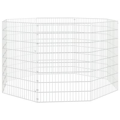 VidaXL Dierenverblijf 8 panelen 54x80 cm gegalvaniseerd ijzer