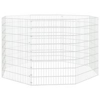 VidaXL Dierenverblijf 8 panelen 54x80 cm gegalvaniseerd ijzer - thumbnail