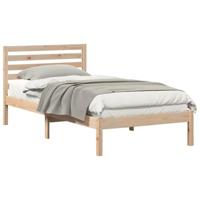 Bedframe met hoofdeinde Bruin 90 x 190 cm Massief grenenhout - thumbnail