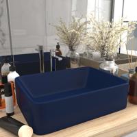 VidaXL Wastafel 41x30x12 cm keramiek mat donkerblauw - thumbnail