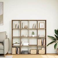 Boekenkast 102x29x143 cm bewerkt hout artisanaal eikenkleur - thumbnail