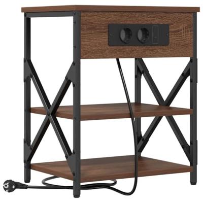 Nachtkastje 2 pcs Bruin Eiken 41 x 31 x 51 cm Bewerkt hout