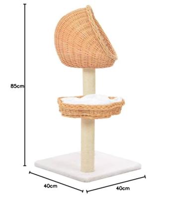 VidaXL Kattenkrabpaal met sisal krabpaal natuurlijk wilgenhout