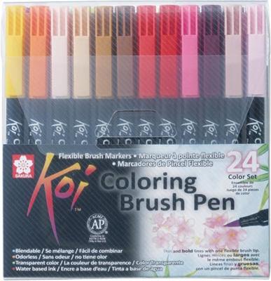 Sakura koi coloring brush pen set, 24 kleuren
