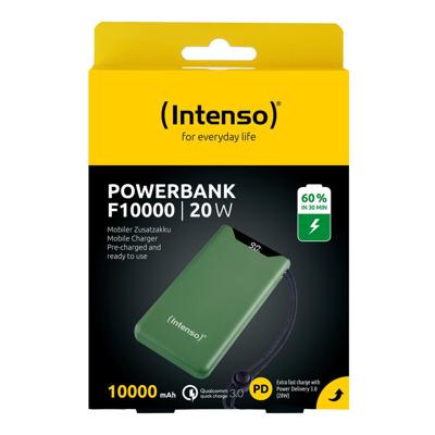 Intenso F10000 Powerbank 10000 mAh Quick Charge, USB PD LiPo USB-A, USB-C Groen Statusweergave