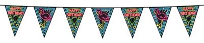 Neon Vlaggenlijn Happy Birthday - 10m