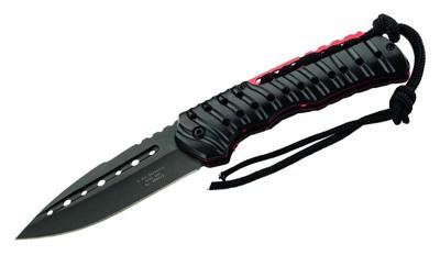 Herbertz zakmes 21,5 cm RVS zwart/rood 3-delig