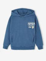 Sweater met capuchon jongen fleece oceaanblauw - thumbnail