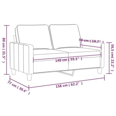 Tweezitsbank 140 cm stof bruin