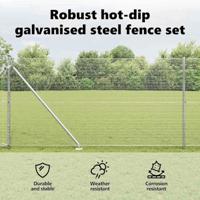 VidaXL Afrasteringspaal zilver 10 x 1 m (19 x 19 mm mesh) staal - thumbnail