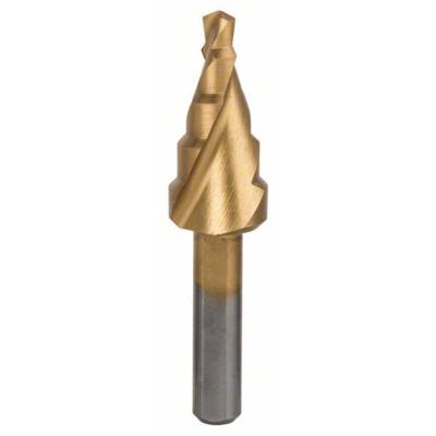 Bosch Accessories 2608587429 2608587429 HSS Getrapte boor Gezamenlijke lengte 50 mm TiN 3 vlakken schacht 1 stuk(s)