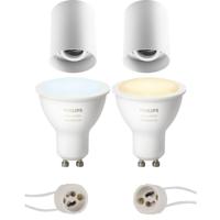 Pragmi Luxina Pro - Opbouw Rond - Mat Wit - Verdiept - Kantelbaar - Ø90mm - Philips Hue - Opbouwspot Set GU10 - White Ambiance - Bluetooth - thumbnail