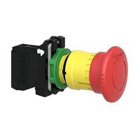 Schneider Electric XB5AS8442 Noodstopknop Metalen frontring, Met NOT-AUS schakelaar, Rond, Terugstelbaar, Vergrendelbaar 120 V/AC 6 A 1x NC IP66, IP67, IP69, - thumbnail