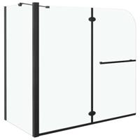 Douche klapwand 120x68x130 cm ESG zwart - thumbnail