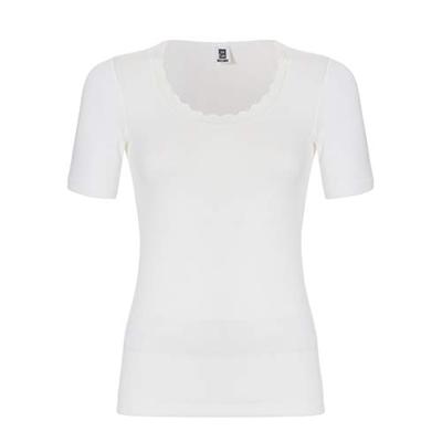 Dames thermo shirt korte mouw - Kant - Warm thermo ondergoed dames - Diepe hals
