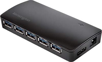 Kensington USB 3.0 7-Poorten Hub, Overdrachtsnelheden Tot 5 Gbps - 3 Ampsère Om Smartphones En Tablets Snel Op Te Laden, Plug & Play-Installatie, Compatible Met HP, Dell, Windows, Macbook, K39123EU