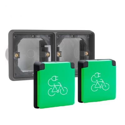 Niko Hydro Zwart Inbouw Fietsoplaadpunt dubbel IP55 horizontaal