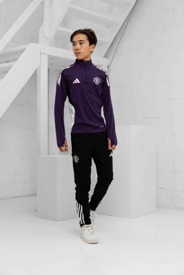 Manchester United 1/4 Zip Trainingspak Junior 2025/2026 - Maat 140 - Kleur: ZwartPaars | Soccerfanshop