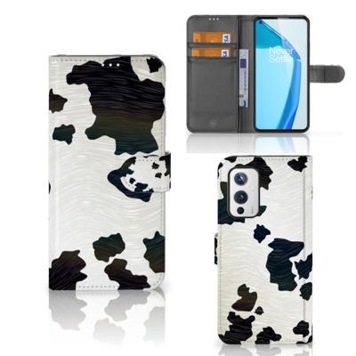 OnePlus 9 | Telefoonhoesje | Met pasjeshouder | Koeienvlekken