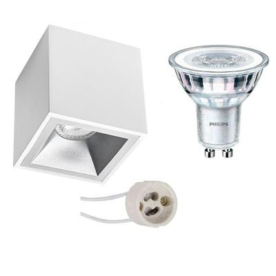 Philips Dimbare Opbouwspot Set - Mat Wit/Zilver - GU10 - 3W Warm Wit