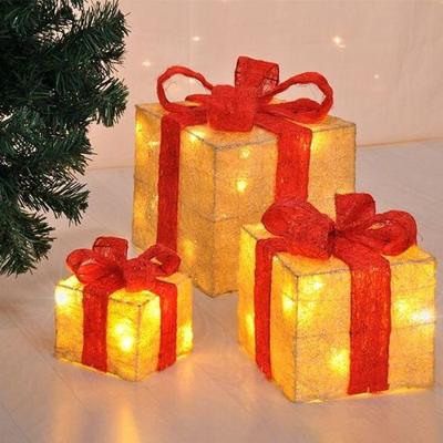 Set van 3 kerstdecoratie cadeautjes - geschenkdozen