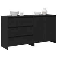 Dressoir met lade 2 pcs Zwart 70 x 41 x 75 cm Bewerkt hout - thumbnail