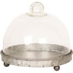 Clayre Eef stolp 6gl2492 grijs transparent 16x15 cm Clayre Eef stolp 6gl2492 grijs transparent 16x15 cm