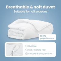 VidaXL Dekbed wit 200 x 155 x 4 cm polyester - thumbnail