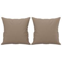 Tweezitsbank met sierkussens 140 cm kunstleer cappuccinokleurig - thumbnail