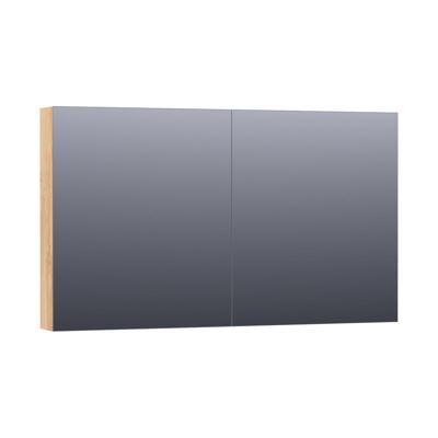 Brauer Impress Deluxe Spiegelkast - 120 cm - met interne en externe Verlichting - 2 Dubbelzijdige Spiegeldeuren - Forest Tan