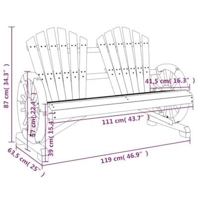Tuinstoel 2-zits Adirondack massief vurenhout