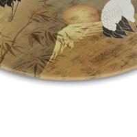 Reinders - Japanese Cranebirds - Glasschilderij Ø 50cm - thumbnail