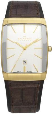 Horlogeband Skagen 984LGLD Leder Bruin 28mm