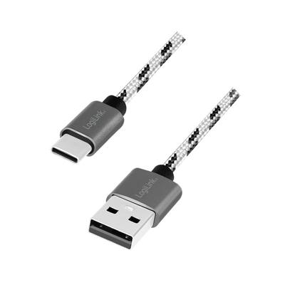 LogiLink CU0201 USB-kabel USB 2.0 USB C USB A Zwart, Wit