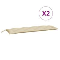VidaXL Tuinbankkussens 2 st 150x50x7 cm oxford stof beige - thumbnail