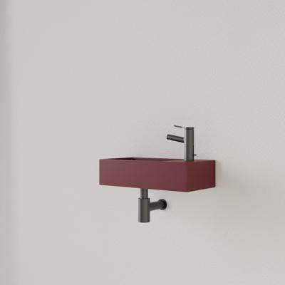 Fontein Gliss Design Nano 36x18x9 cm 1 Kraangat Rechts Mat Wijn Rood