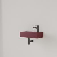 Fontein Gliss Design Nano 36x18x9 cm 1 Kraangat Rechts Mat Wijn Rood - thumbnail