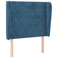 Hoofdbord met randen 103x23x118/128 cm fluweel donkerblauw - thumbnail