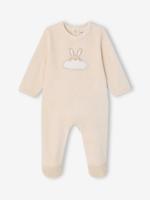 Babypakje in fluweel / velours ecru - thumbnail
