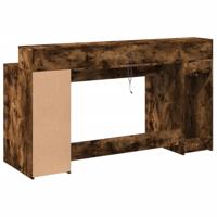 Bureau met LED-verlichting 160x55x91 cm hout gerookt eikenkleur - thumbnail