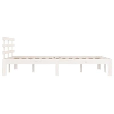 Bedframe massief hout wit 140x190 cm