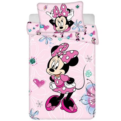 Disney Minnie Mouse peuterdekbedovertrek flowers - 100 x 135 cm - Katoen - roze